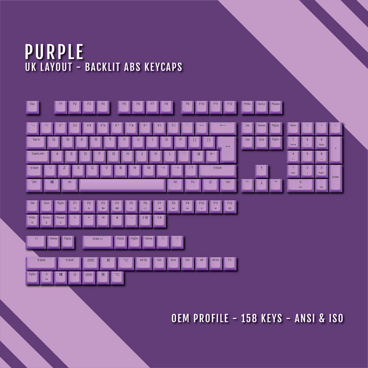 Purple UK & US Windows/Mac Backlit ABS Keycaps