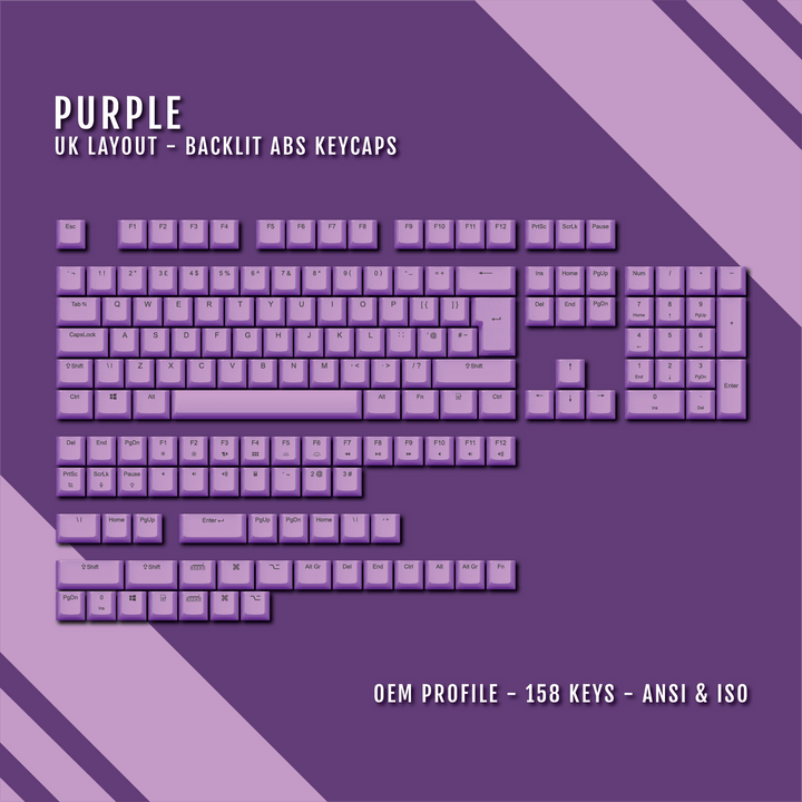 Purple UK & US Windows/Mac Backlit ABS Keycaps Krome Keycaps LTD mac & multimedia, Single Colour, UK