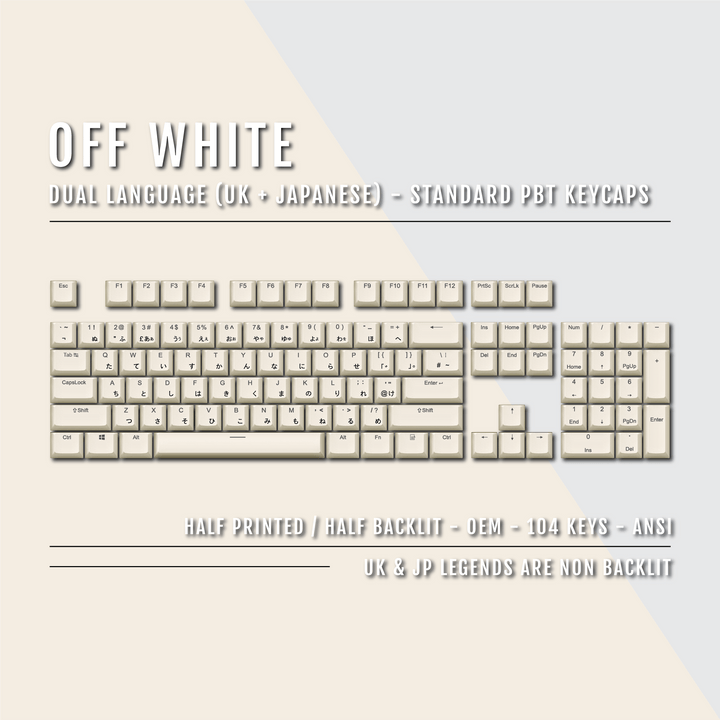 Off White UK & Japanese Dual Language PBT Keycaps Krome Keycaps LTD 