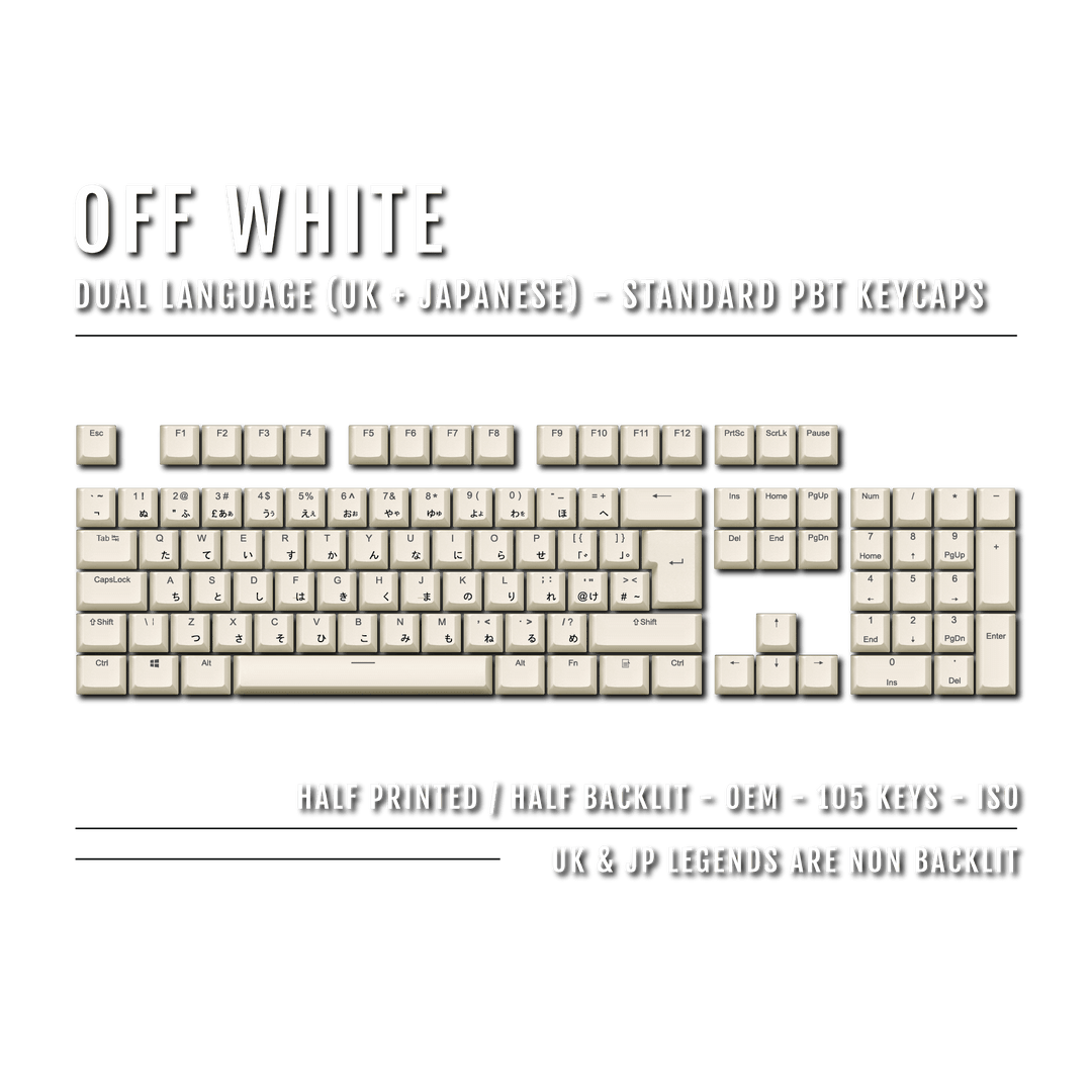 Off White UK & Japanese Dual Language PBT Keycaps Krome Keycaps LTD 