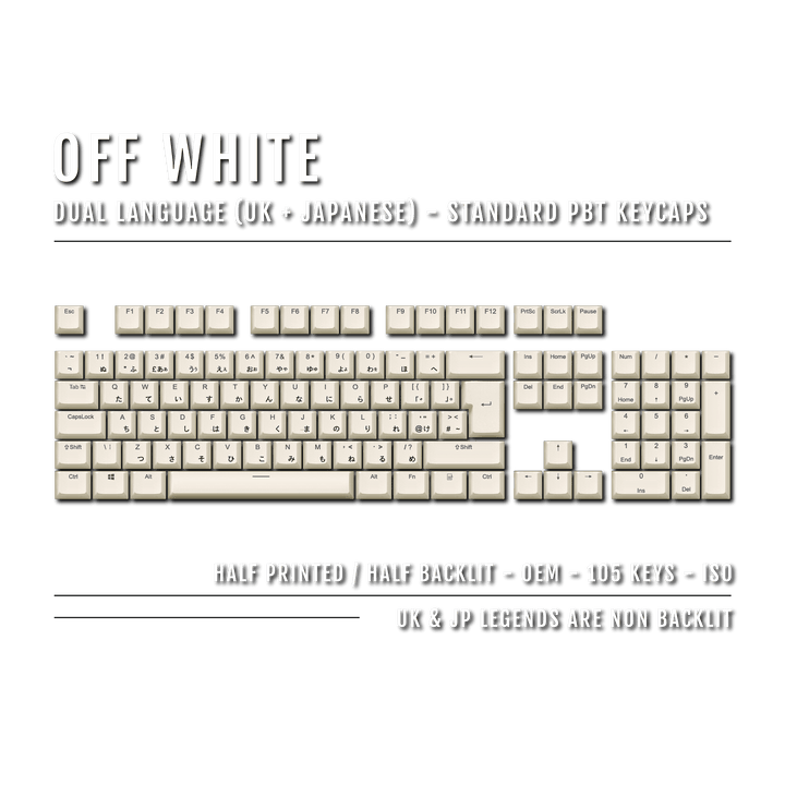 Off White UK & Japanese Dual Language PBT Keycaps Krome Keycaps LTD 