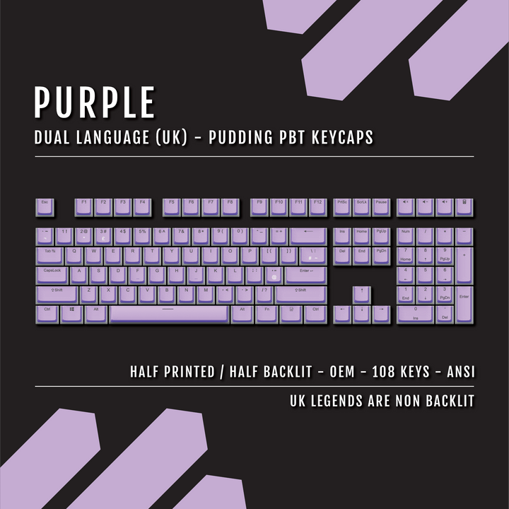 Purple UK Dual Language PBT Pudding Keycaps