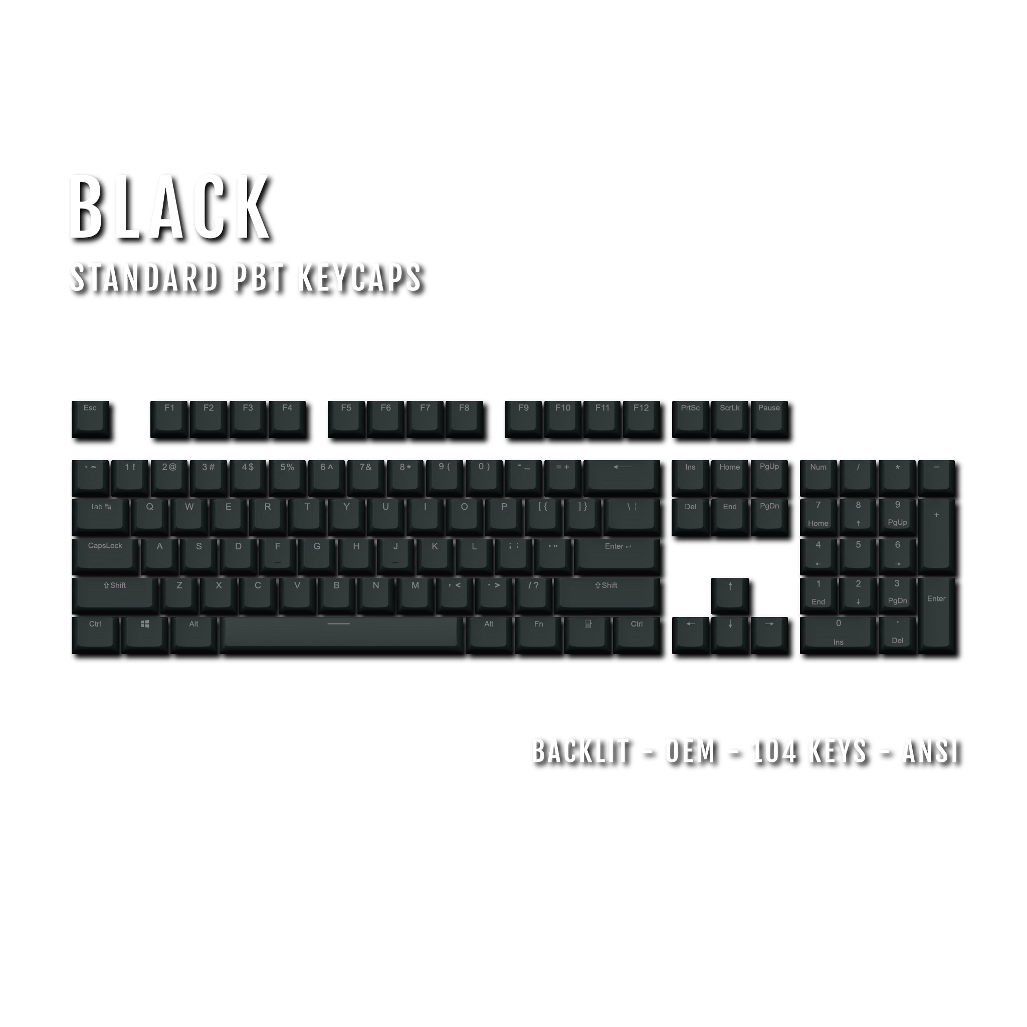 Black Backlit PBT Keycaps – Krome Keycaps LTD