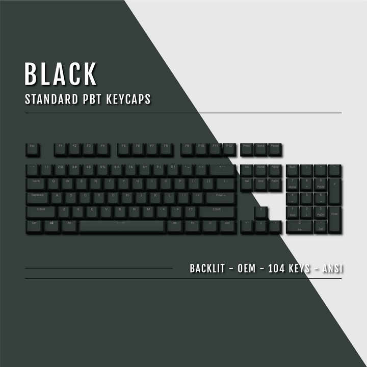 Black Backlit PBT Keycaps Krome Keycaps LTD Single Colour, USA