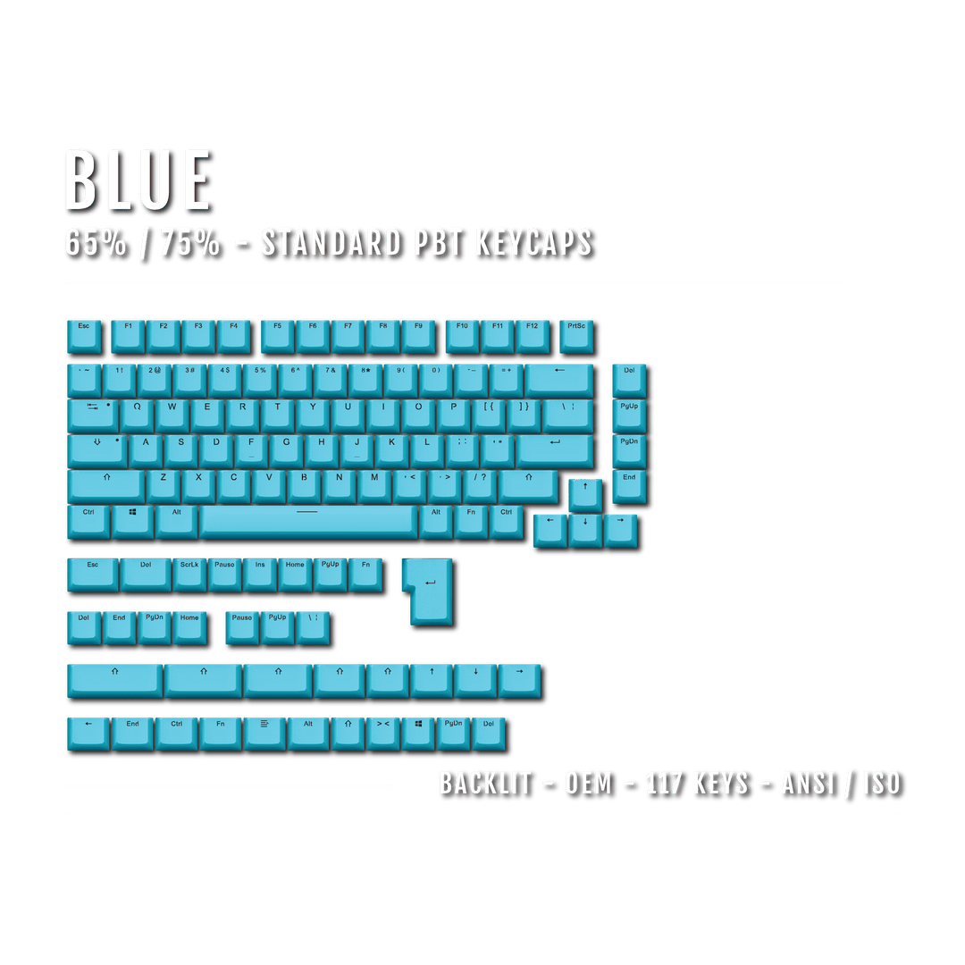 US Blue Backlit Keycaps - ISO/ANSI - 65/75% - kromekeycaps
