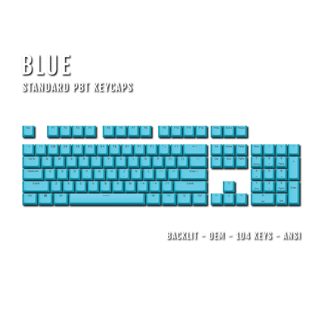 US Blue Backlit Keycaps - ISO/ANSI - 100% - kromekeycaps