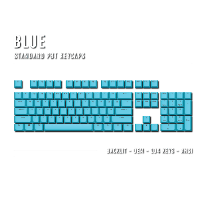 US Blue Backlit Keycaps - ISO/ANSI - 100% - kromekeycaps