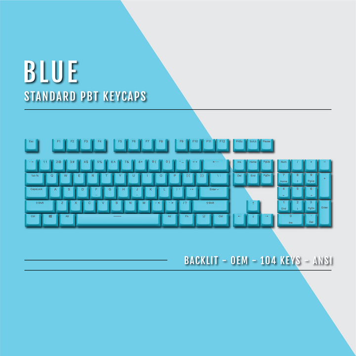 US Blue Backlit Keycaps - ISO/ANSI - 100% - kromekeycaps