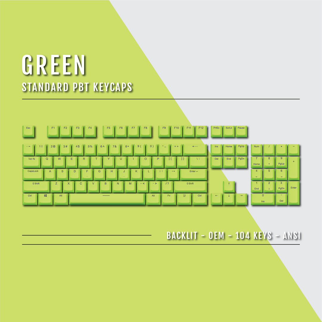 US Green Backlit Keycaps - ISO/ANSI - 100% - kromekeycaps