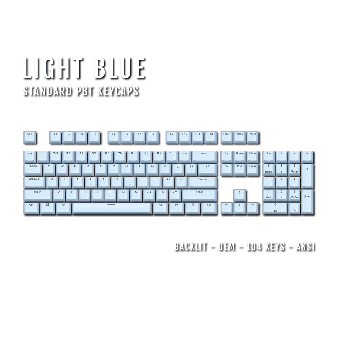 Light Blue Backlit PBT Keycaps Krome Keycaps LTD Single Colour, USA