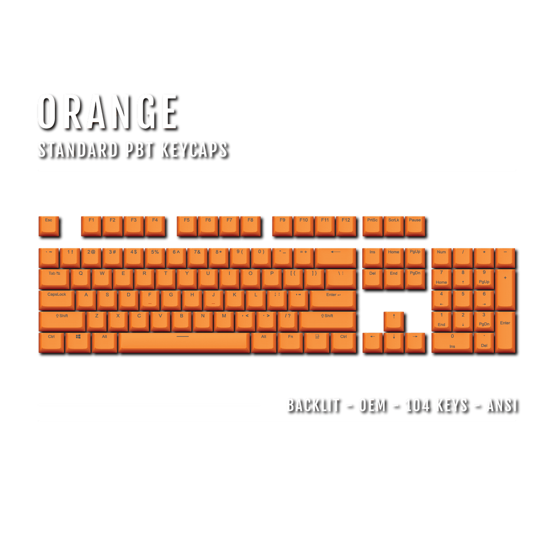 US Orange Backlit Keycaps - ISO/ANSI - 100% - kromekeycaps