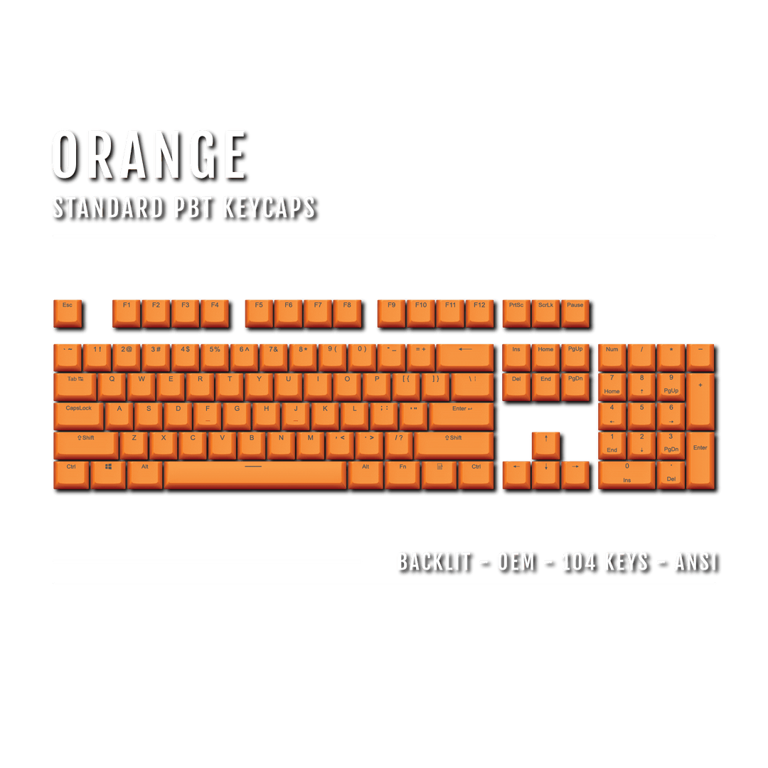 Orange Backlit PBT Keycaps Krome Keycaps LTD Single Colour, USA