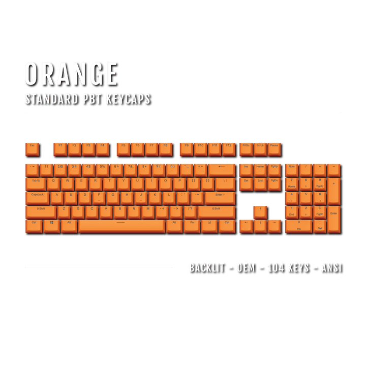 Orange Backlit PBT Keycaps Krome Keycaps LTD Single Colour, USA
