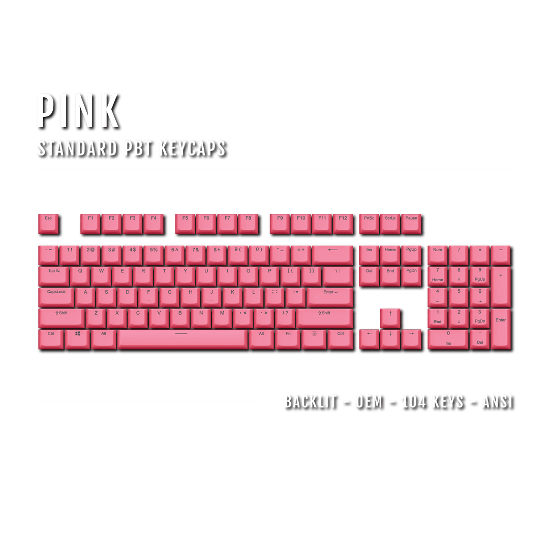 Pink Backlit PBT Keycaps Krome Keycaps LTD Single Colour, USA