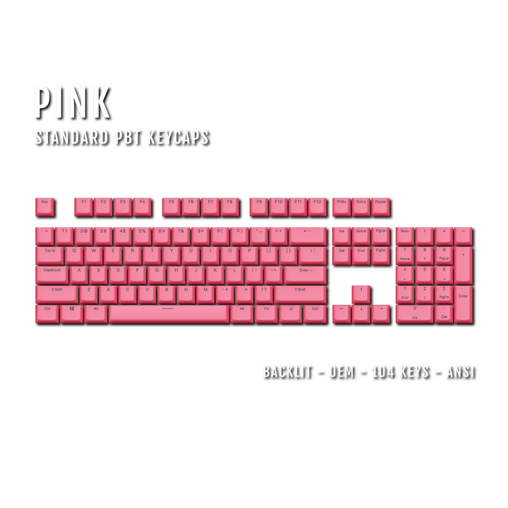 Pink Backlit PBT Keycaps Krome Keycaps LTD Single Colour, USA