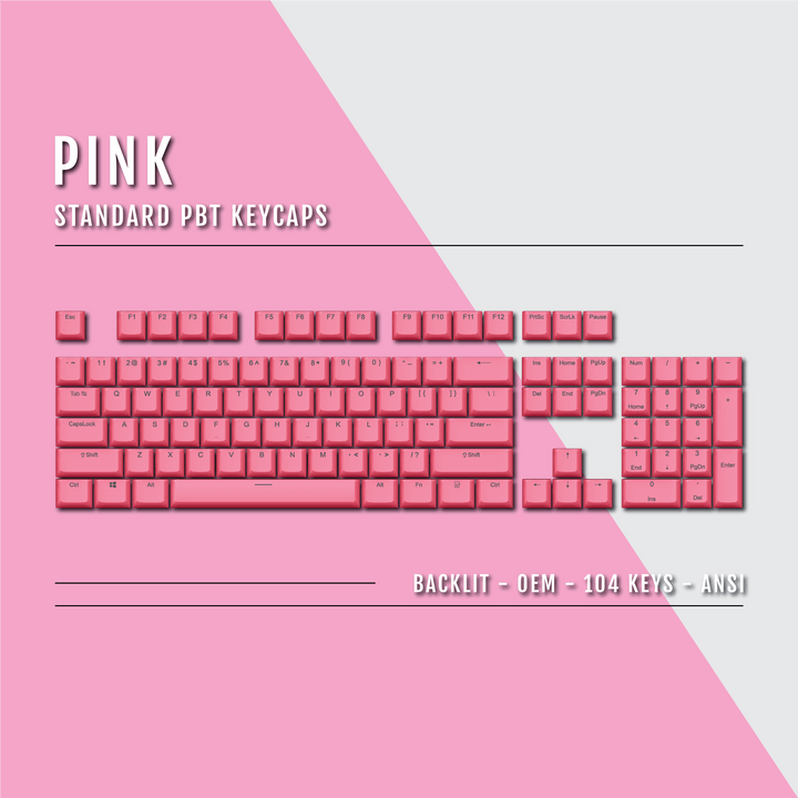 US Pink Backlit Keycaps - ISO/ANSI - 100% - kromekeycaps