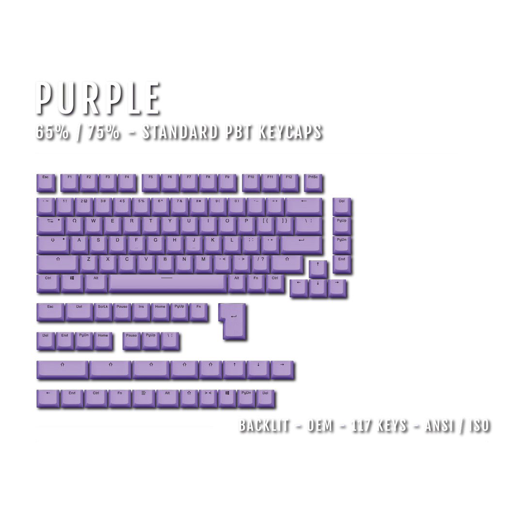 US Purple Backlit Keycaps - ISO/ANSI - 65/75% - kromekeycaps