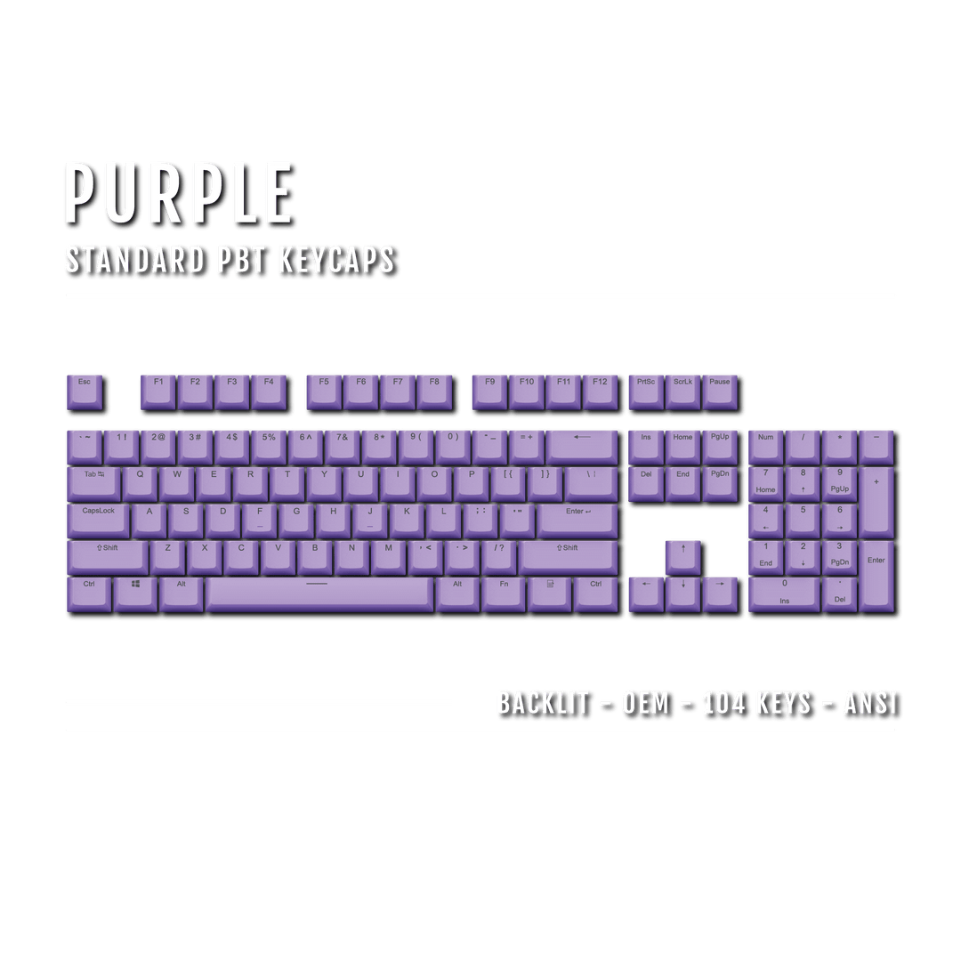 US Purple Backlit Keycaps - ISO/ANSI - 100% - kromekeycaps