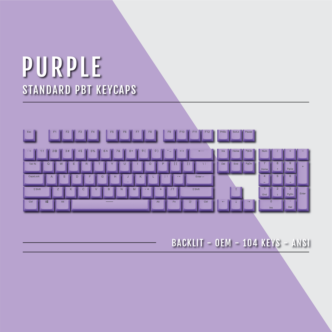 US Purple Backlit Keycaps - ISO/ANSI - 100% - kromekeycaps