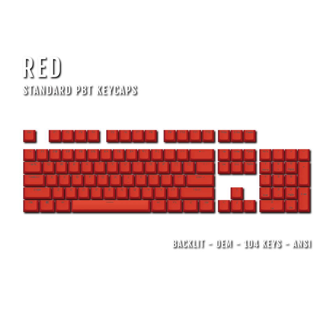 Red Backlit PBT Keycaps Krome Keycaps LTD Single Colour, USA