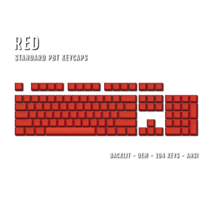 Red Backlit PBT Keycaps Krome Keycaps LTD Single Colour, USA