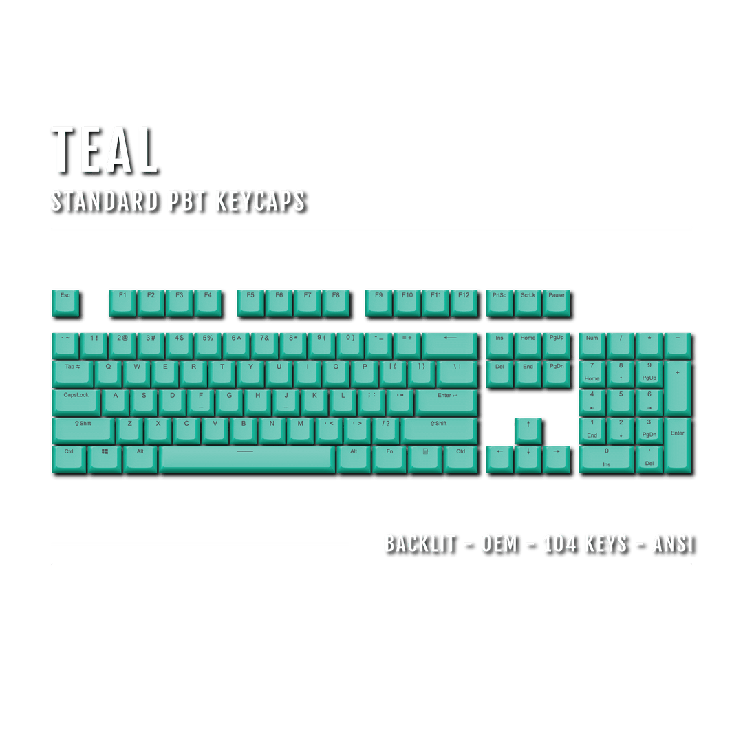Teal Backlit PBT Keycaps Krome Keycaps LTD Single Colour, USA