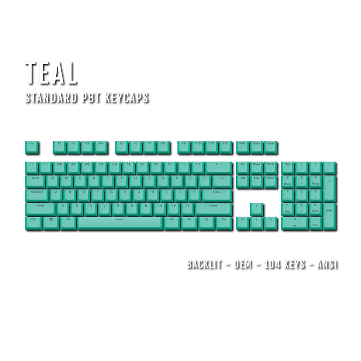 Teal Backlit PBT Keycaps Krome Keycaps LTD Single Colour, USA