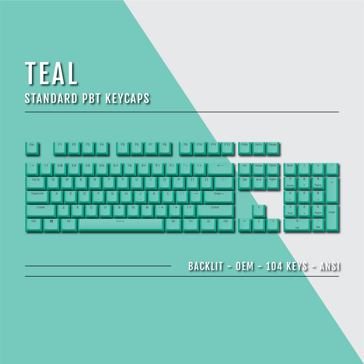 Teal Backlit PBT Keycaps Krome Keycaps LTD Single Colour, USA