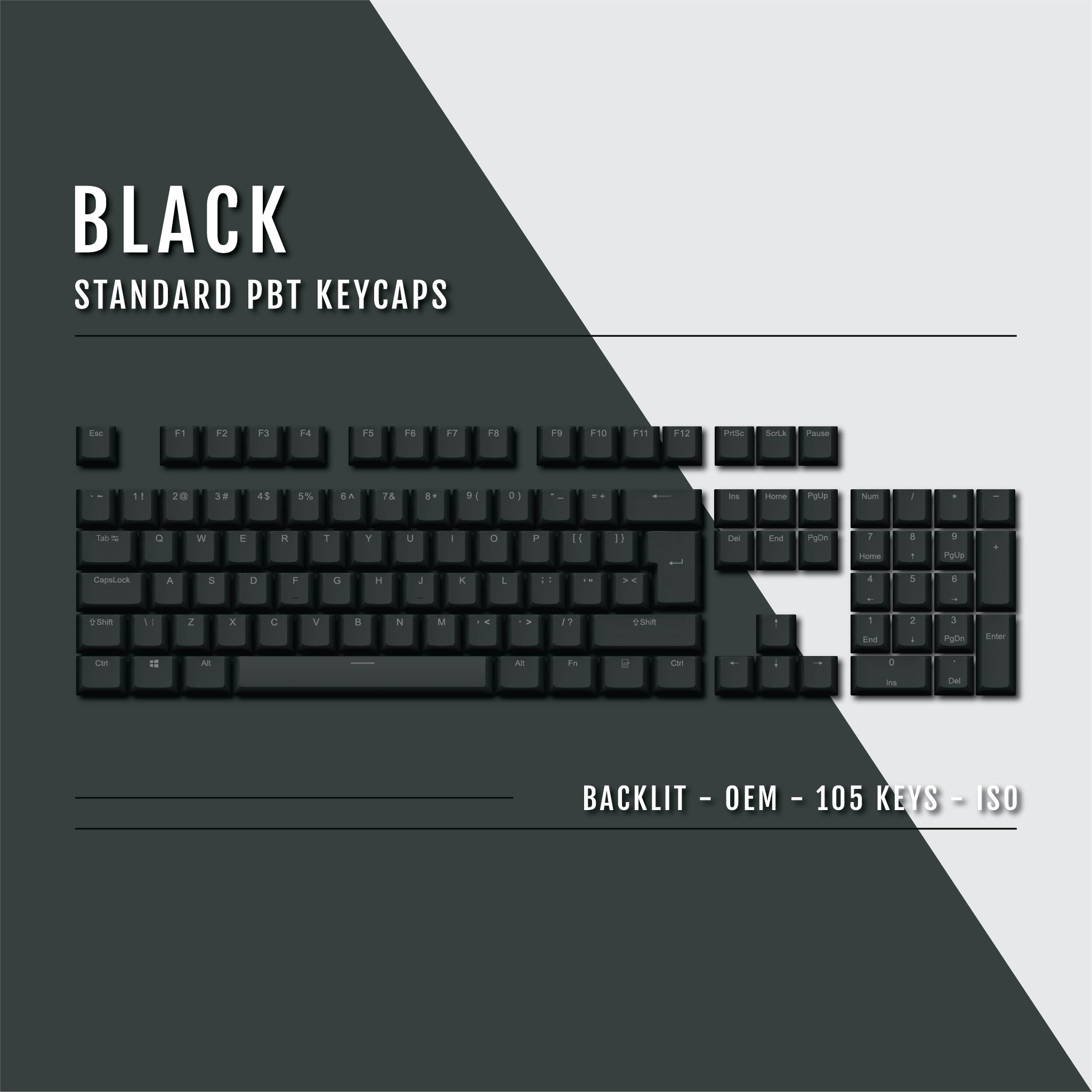 Black Backlit PBT Keycaps – Krome Keycaps LTD