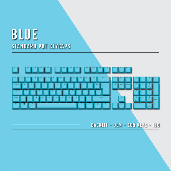 US Blue Backlit Keycaps - ISO/ANSI - 100% - kromekeycaps