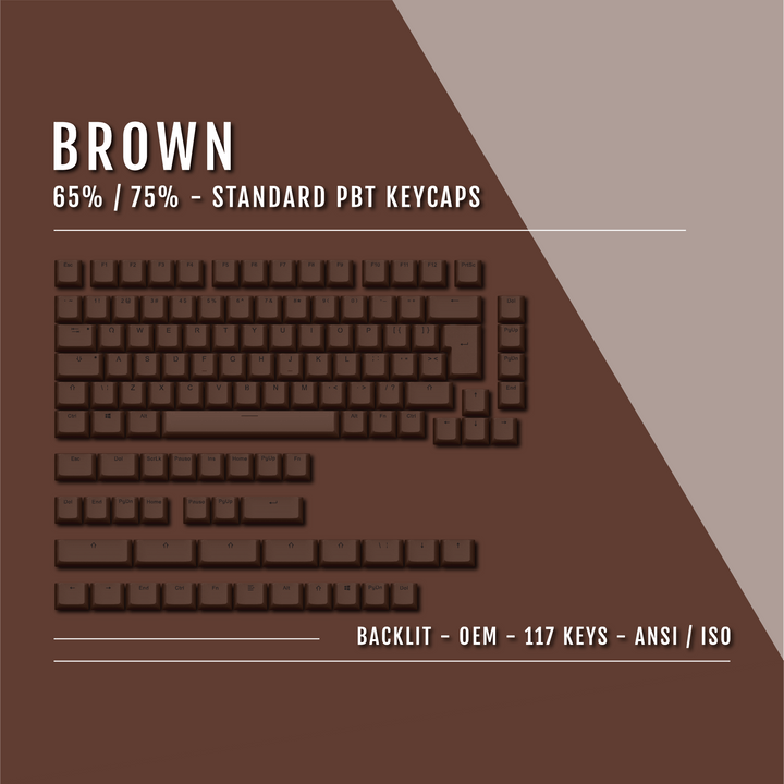 US Brown Backlit Keycaps - ISO/ANSI - 65/75% - kromekeycaps