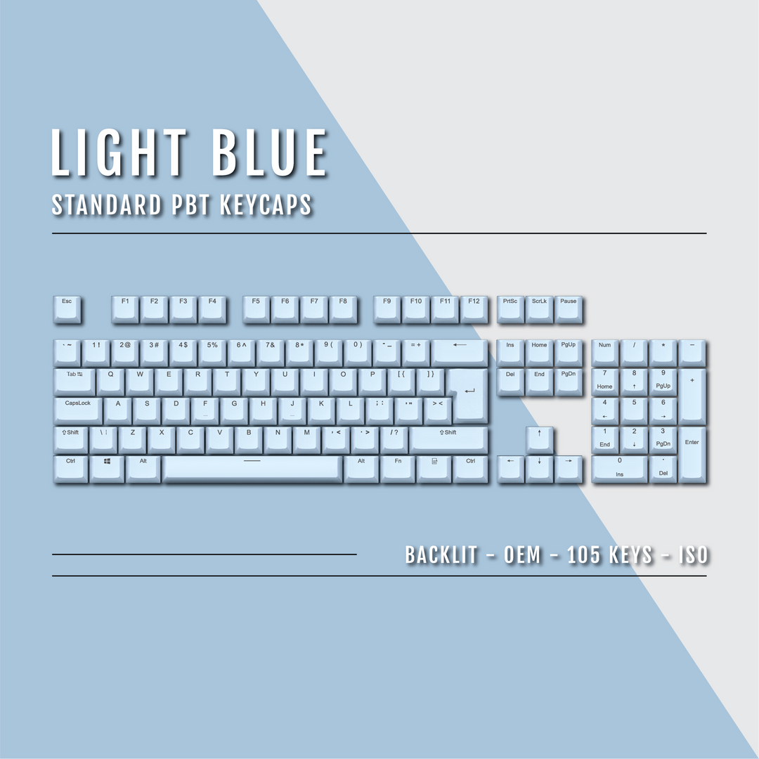 Light Blue Backlit PBT Keycaps Krome Keycaps LTD Single Colour, USA