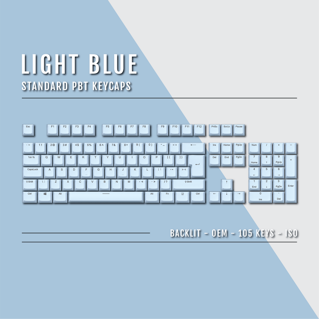 US Light Blue Backlit Keycaps - ISO/ANSI - 100% - kromekeycaps