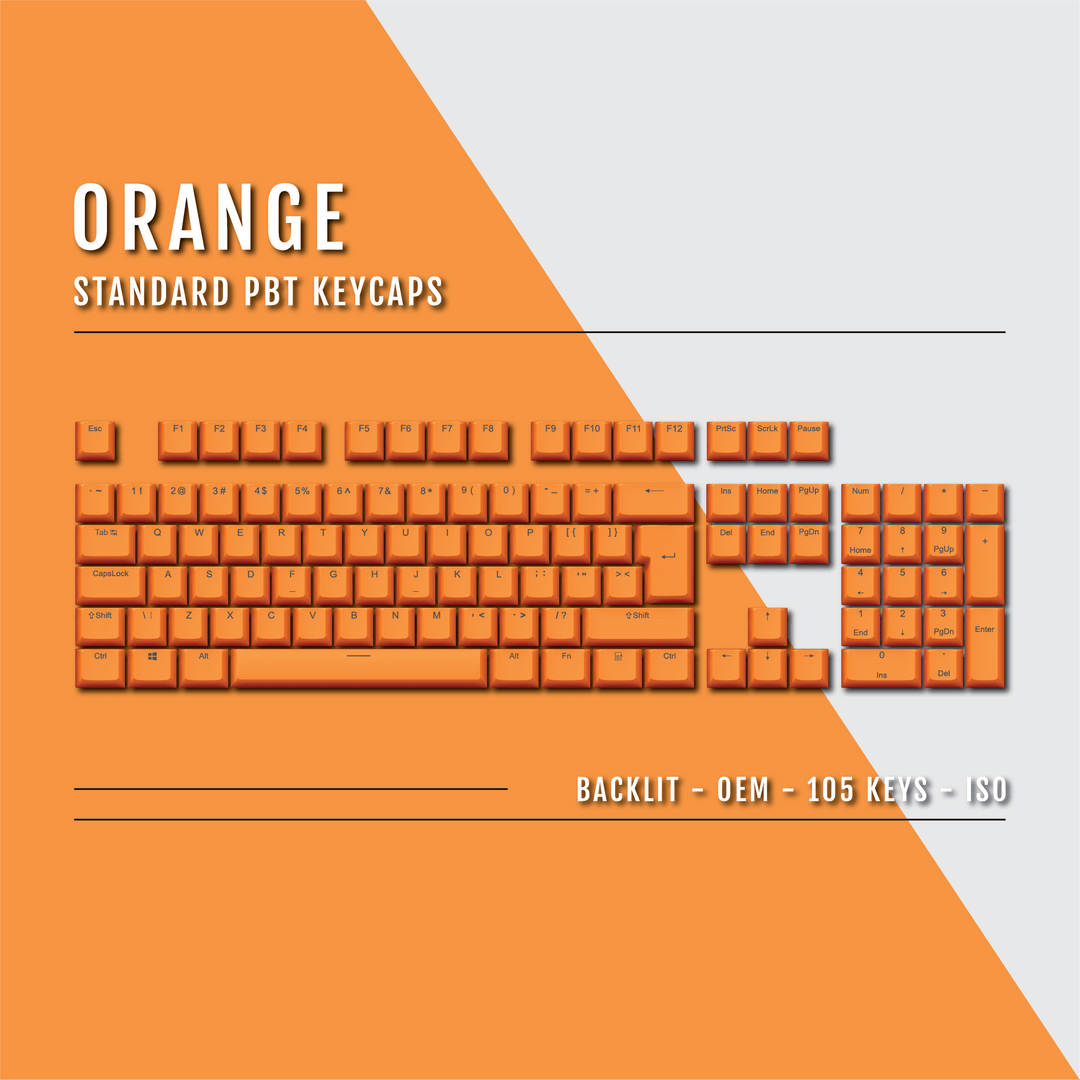 US Orange Backlit Keycaps - ISO/ANSI - 100% - kromekeycaps
