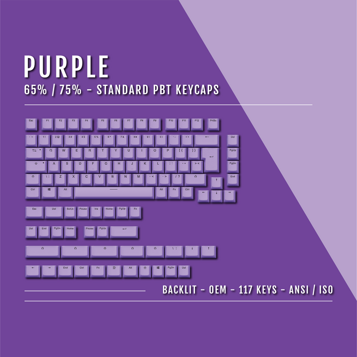 US Purple Backlit Keycaps - ISO/ANSI - 65/75% - kromekeycaps