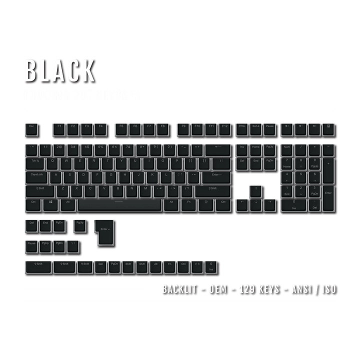 Black Backlit PBT Pudding Keycaps