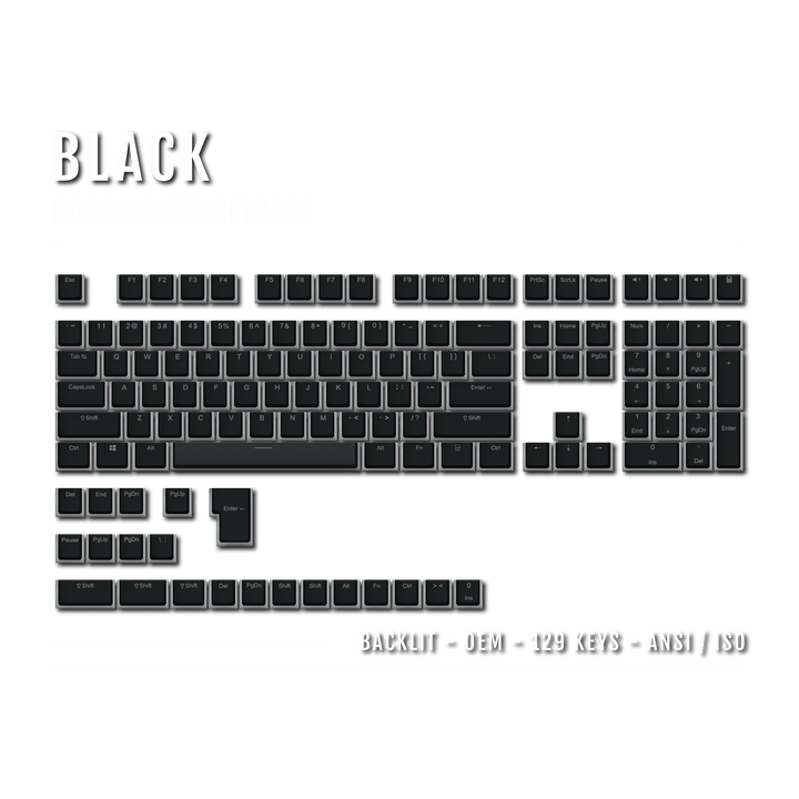 Black Backlit PBT Pudding Keycaps Krome Keycaps LTD Pudding Single