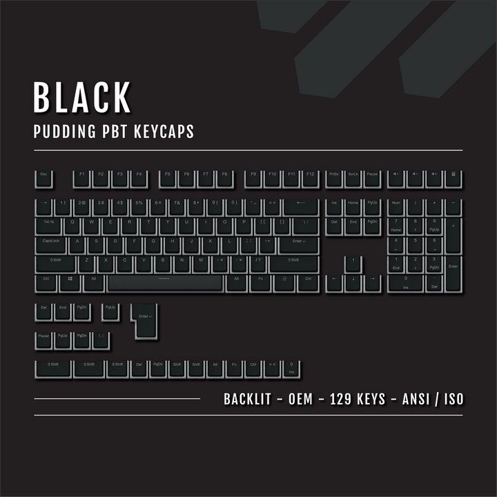 Black Backlit PBT Pudding Keycaps