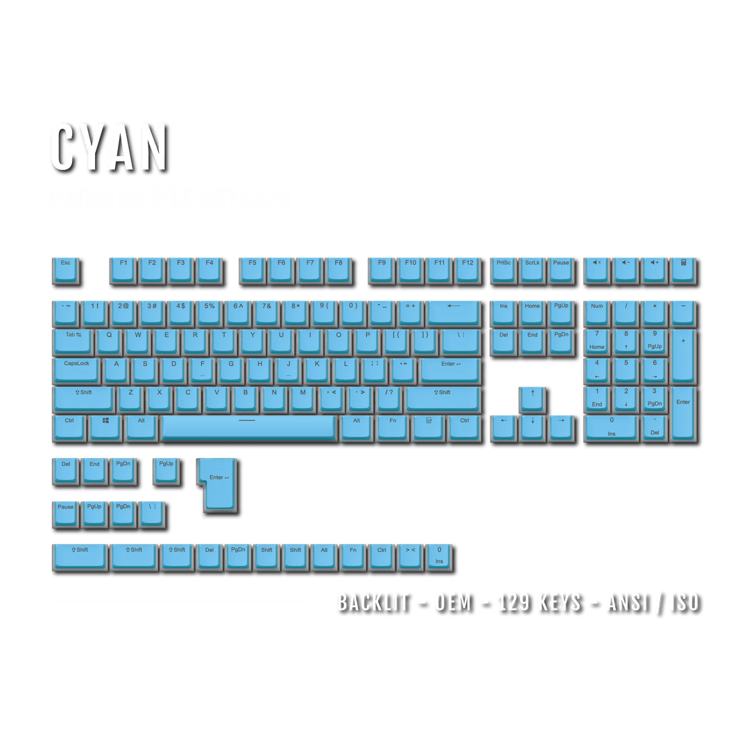 Cyan Backlit PBT Pudding Keycaps Krome Keycaps LTD Pudding Single
