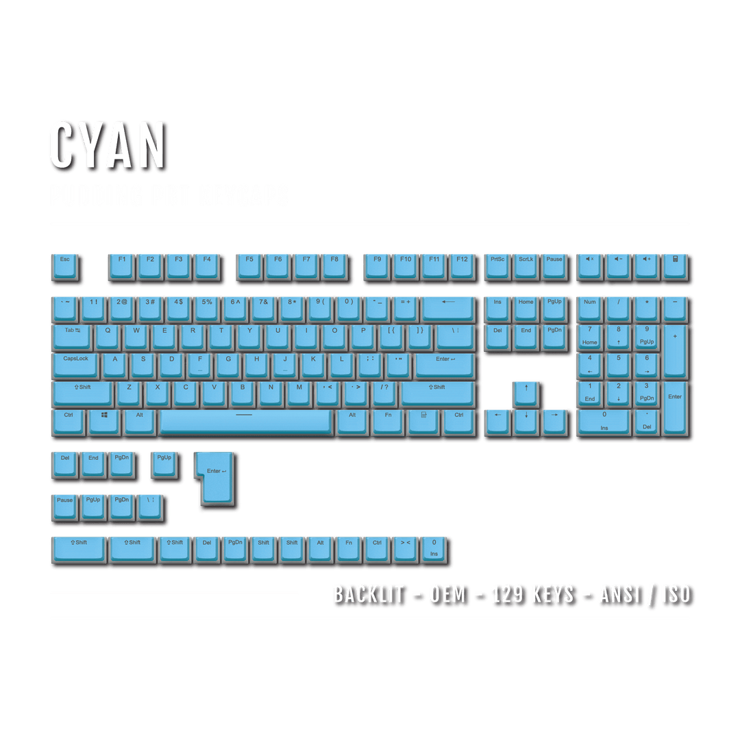 Cyan Backlit PBT Pudding Keycaps