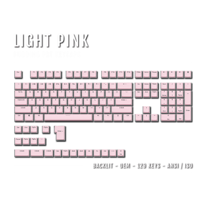 Light Pink Backlit PBT Pudding Keycaps