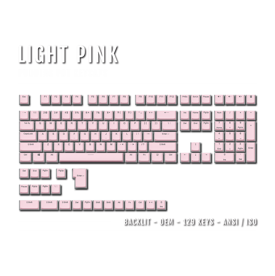 Light Pink Backlit PBT Pudding Keycaps Krome Keycaps LTD Pudding Single