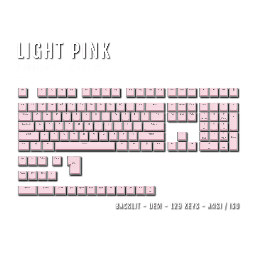 Light Pink Backlit PBT Pudding Keycaps