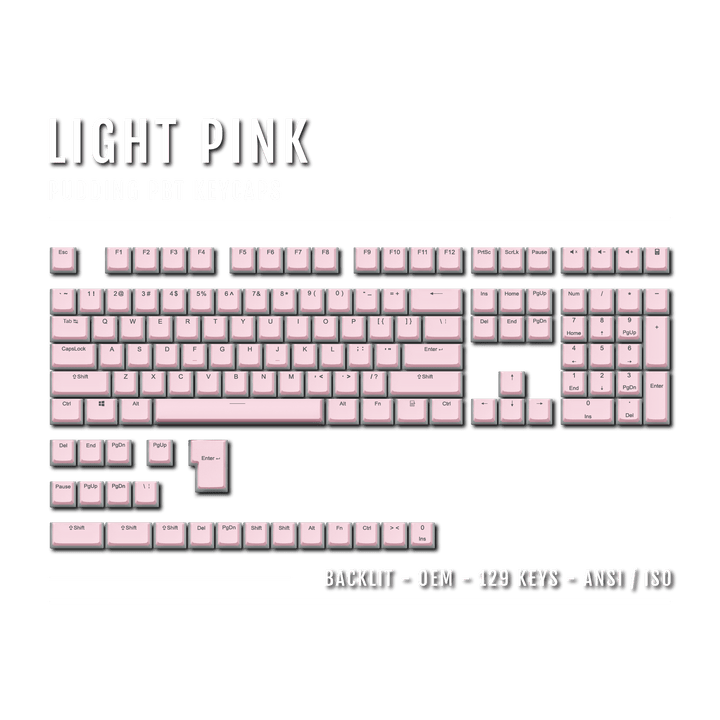 Light Pink Backlit PBT Pudding Keycaps Krome Keycaps LTD Pudding Single