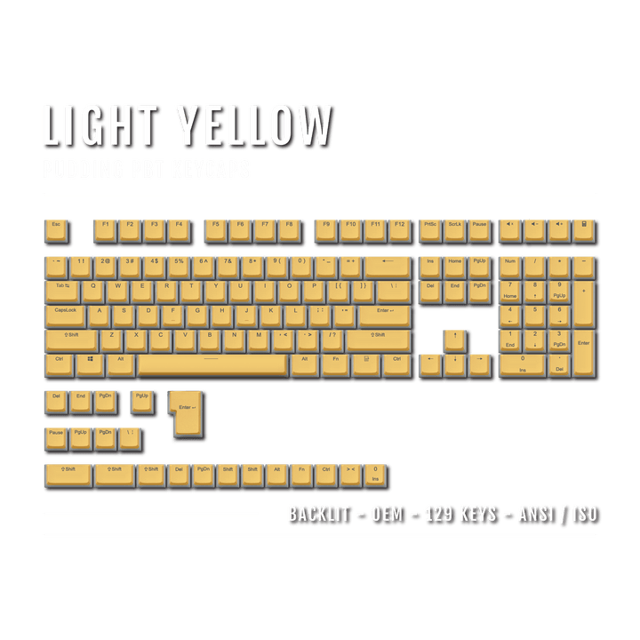 Light Yellow Backlit PBT Pudding Keycaps Krome Keycaps LTD Pudding Single