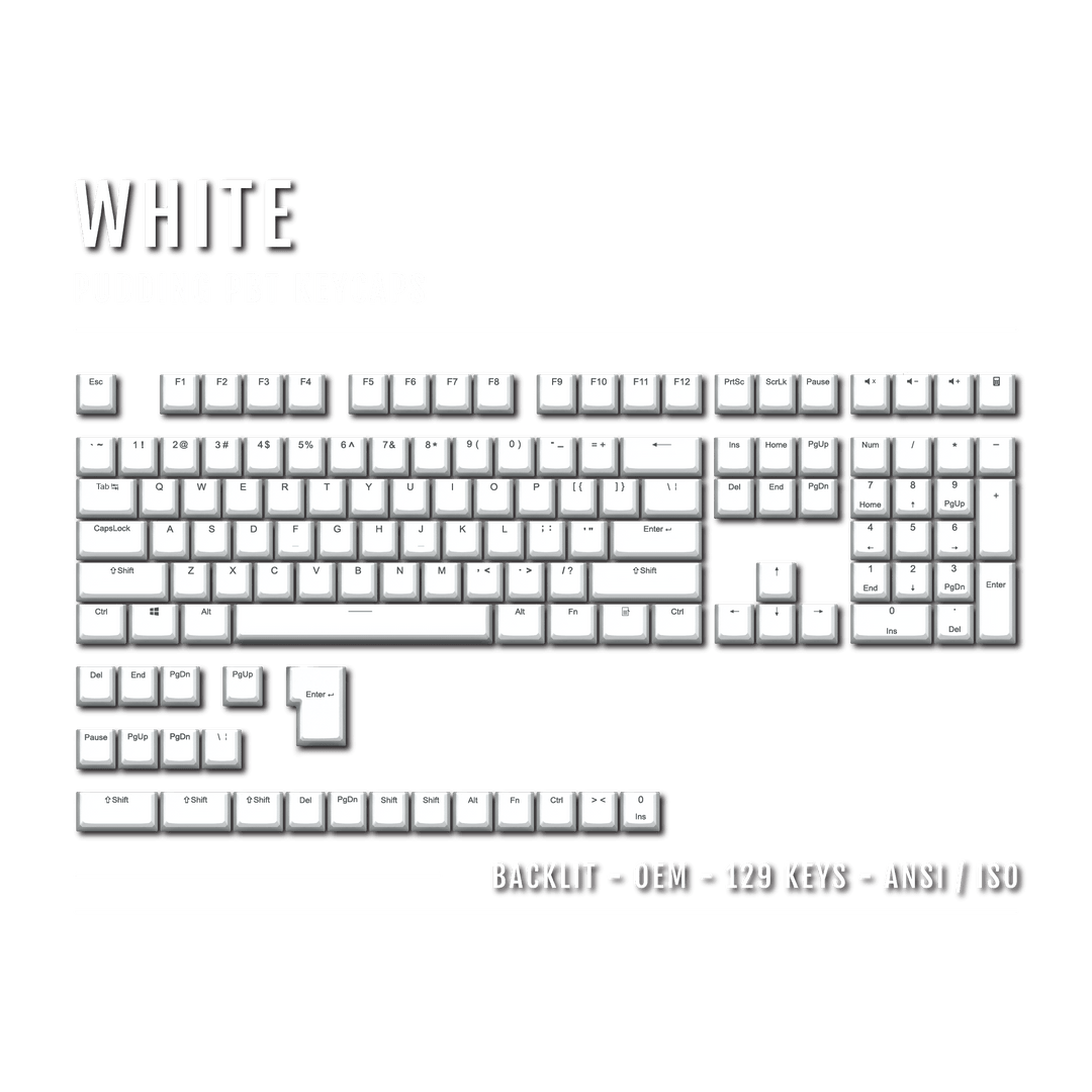 White Backlit PBT Pudding Keycaps