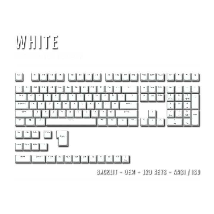 White Backlit PBT Pudding Keycaps Krome Keycaps LTD Pudding Single