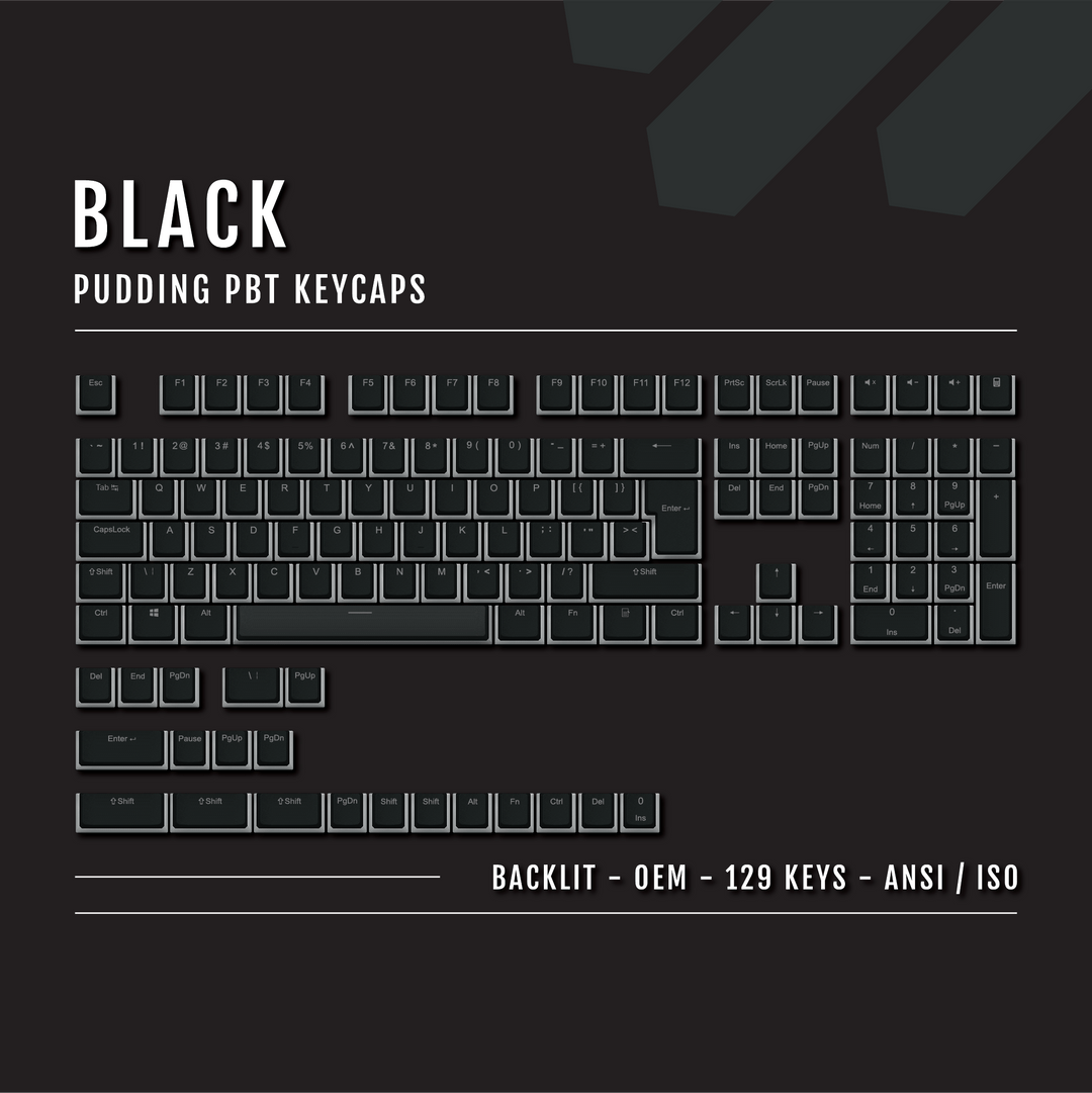 Black Backlit PBT Pudding Keycaps Krome Keycaps LTD Pudding Single