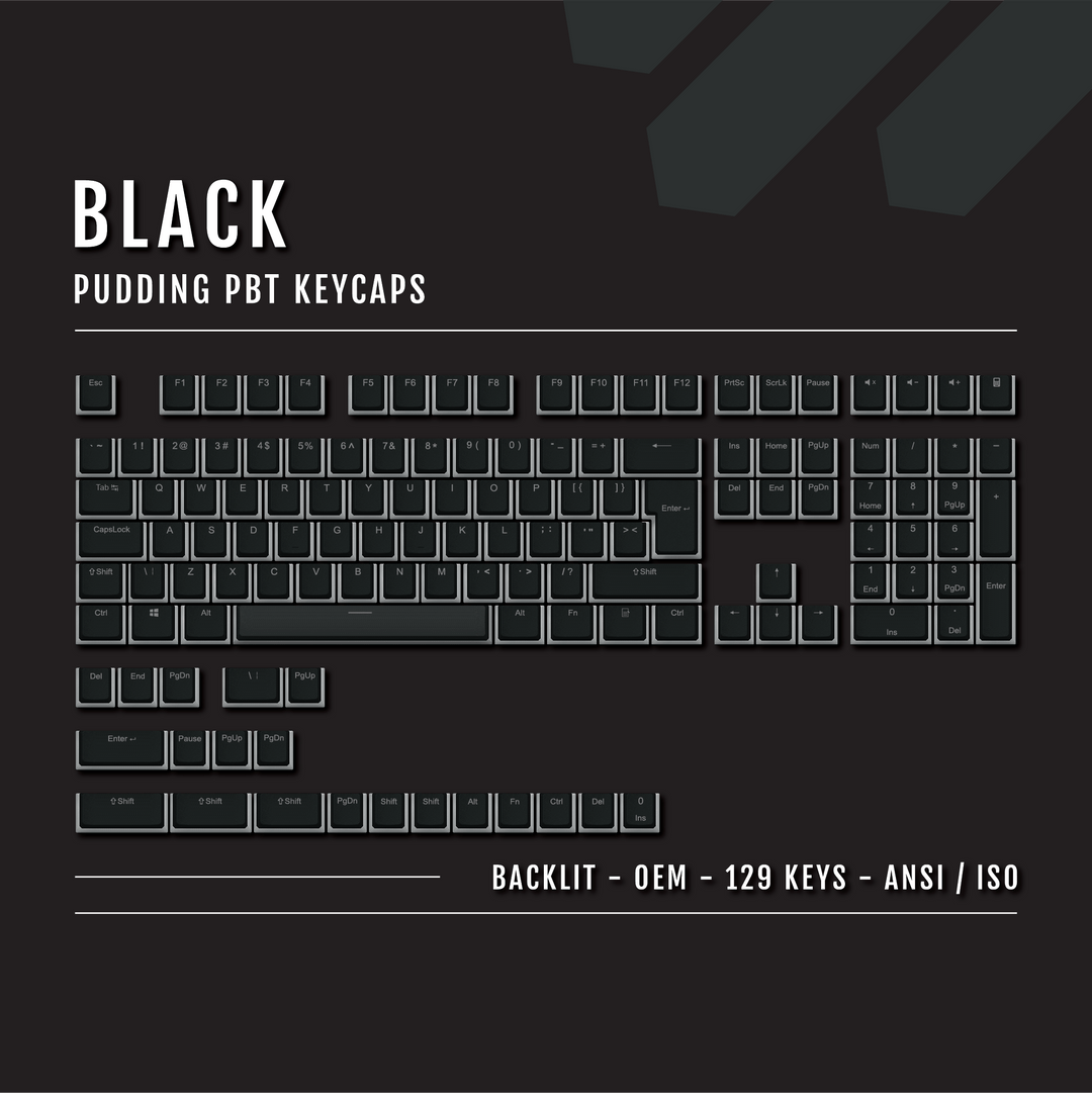 Black Backlit PBT Pudding Keycaps