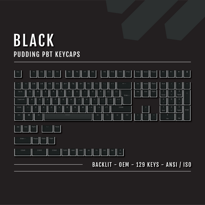 Black Backlit PBT Pudding Keycaps